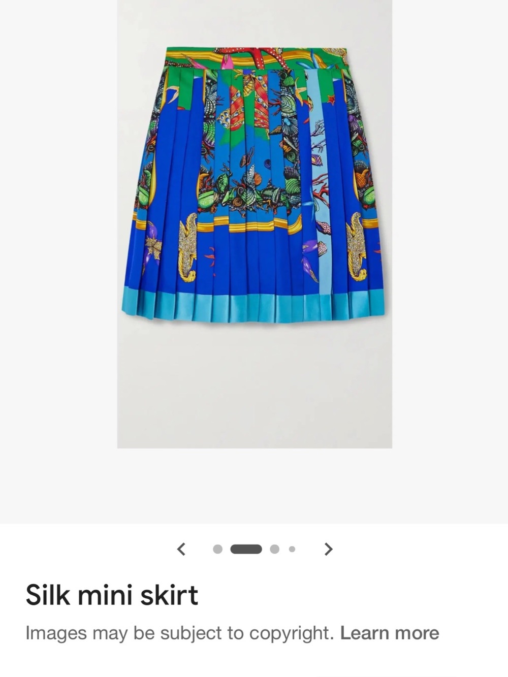 Versace Tresor De La Mer Blue Multicolor Pleated Mini Skirt IT 42 US 4 to 6